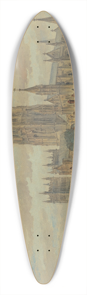 Arnold William Brunner - View Of Durham Cathedral 39.3 inch art pintail longboard deck