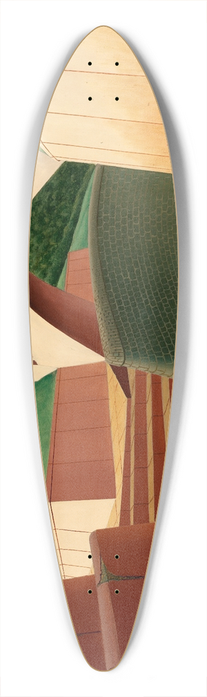 Arnold Wiltz - Spillway, Ashokan Dam 39.3 inch art pintail longboard deck