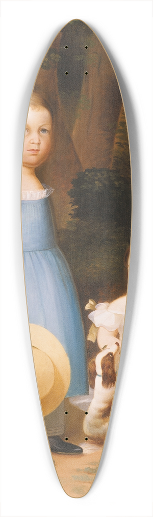 Arthur Armstrong - Two Sisters with Puppy and Flowers 39.3 inch art pintail longboard deck