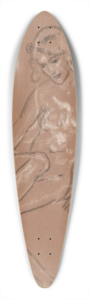 Arthur Bowen Davies - Seated Nude and a Foot 39.3 inch art pintail longboard deck