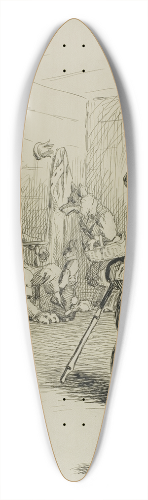Arthur Burdett Frost - De King Im Sit Right Flat in a Chair 39.3 inch art pintail longboard deck
