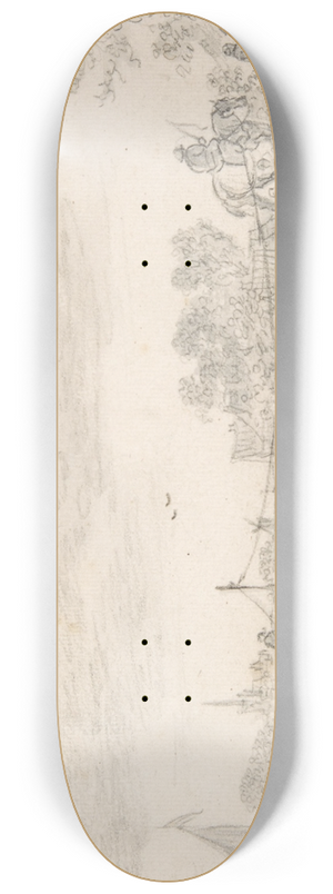 Jan van Goyen - River Scene with Towboat 8.25 inch art skate deck