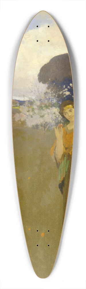 Arthur F. Mathews - Spring Dance 39.3 inch art pintail longboard deck