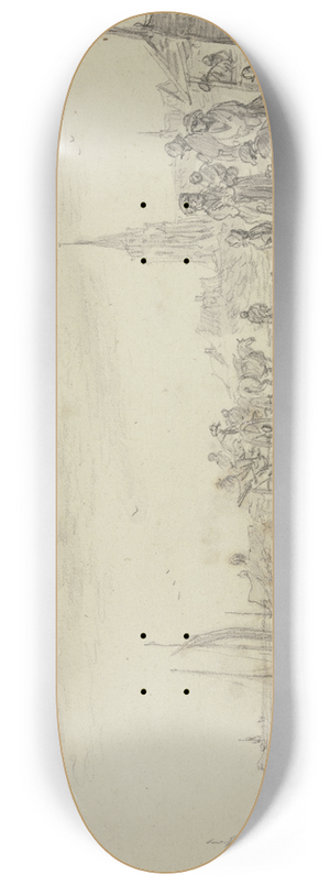 Jan van Goyen - Strand mit einem Wagen und vielen Figuren 8.25 inch art skate deck