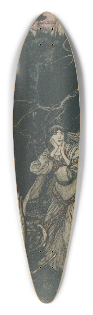 Arthur Rackham - Berthalda in the Black Valley 39.3 inch art pintail longboard deck