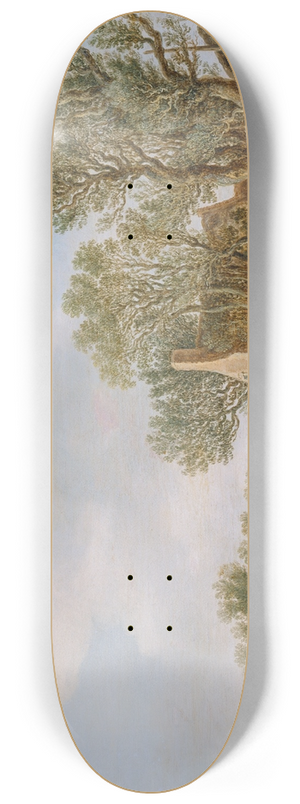 Jan van Goyen - Village Street with People Resting at a Brigde 8.25 inch art skate deck