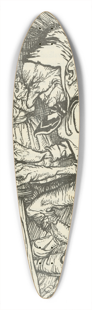 Arthur Rackham - Jack sneaks into the giants house 39.3 inch art pintail longboard deck