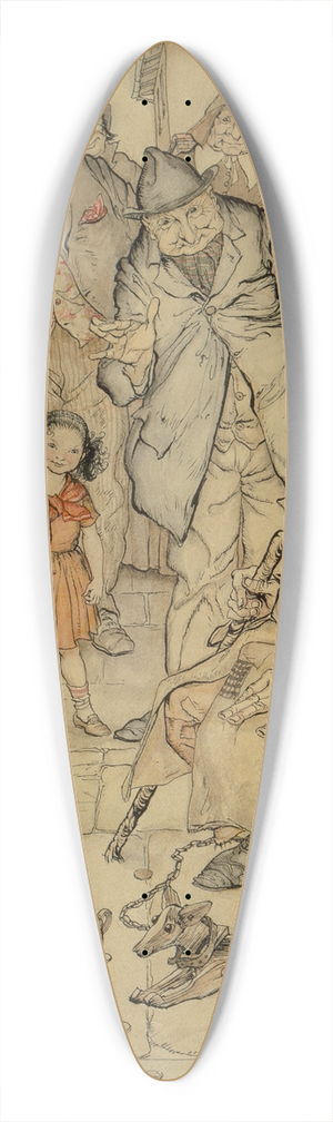 Arthur Rackham - Poor Cecco Goes into Business 39.3 inch art pintail longboard deck