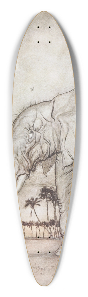 Arthur Rackham - The Lion, Jupiter, and the Elephant 39.3 inch art pintail longboard deck