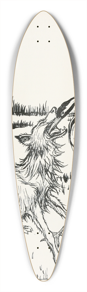 Arthur Rackham - The Wolf and the Crane 39.3 inch art pintail longboard deck