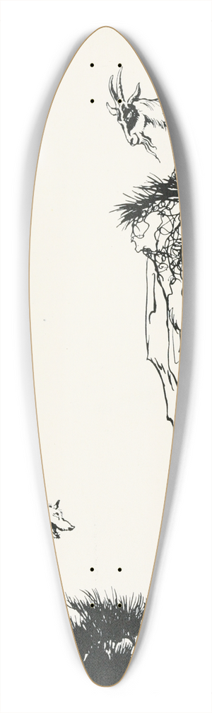 Arthur Rackham - The Wolf and the Goat 39.3 inch art pintail longboard deck