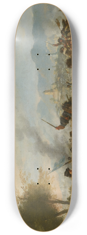 Jan van Huchtenburg - Cavalry Engagement 8.25 inch art skate deck