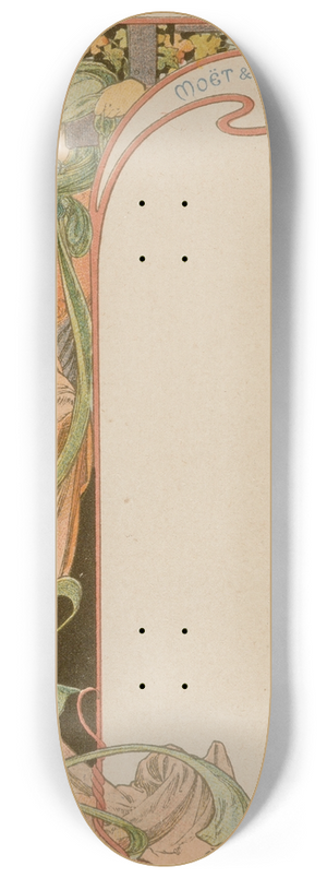 Alphonse Mucha - Menu Card 8.25 inch art skate deck