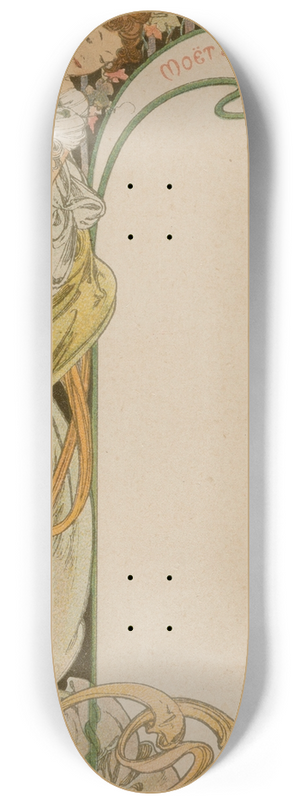 Alphonse Mucha - Menu Card 8.25 inch art skate deck