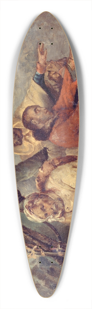 Ary Scheffer - Quatre soldats de larme en droute 39.3 inch art pintail longboard deck