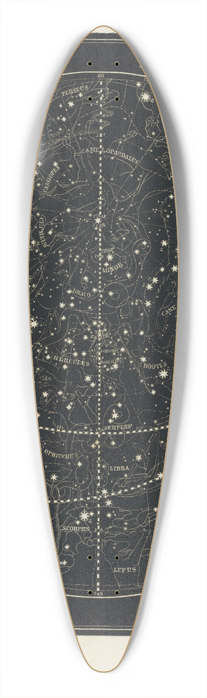 Asa Smith - Visible heavens from April 18th to July 21st 39.3 inch art pintail longboard deck