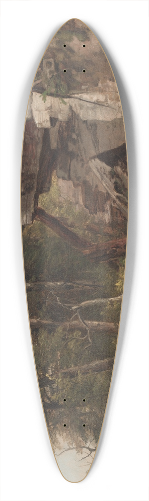 Asher Brown Durand - Trees on a Rocky Hillside 39.3 inch art pintail longboard deck