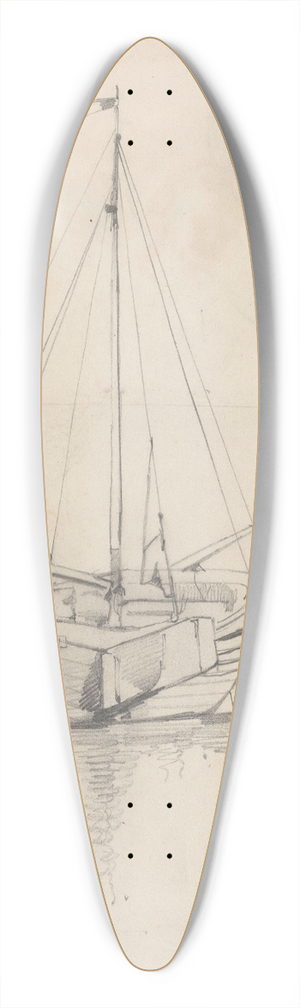 August Alleb - Dorpskerk 39.3 inch art pintail longboard deck