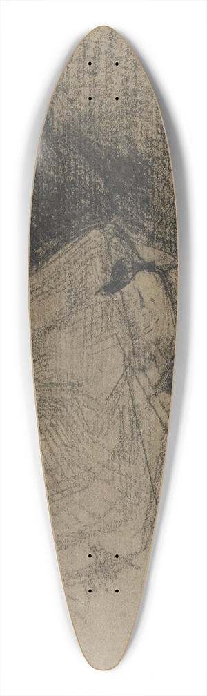 August Alleb - Kop van een leeuw 39.3 inch art pintail longboard deck