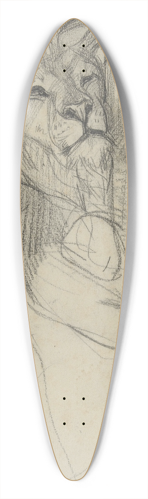 August Alleb - Liggende leeuw 39.3 inch art pintail longboard deck