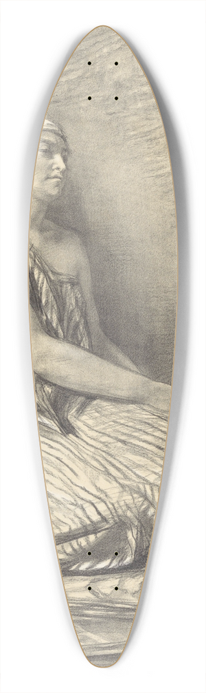 August Alleb - Oosterse vrouw 39.3 inch art pintail longboard deck
