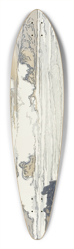 Auguste Louis Lepre - Breaking Waves, September Tide 39.3 inch art pintail longboard deck