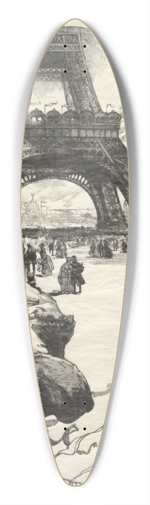 Auguste Louis Lepre - La Tour Eiffel 39.3 inch art pintail longboard deck