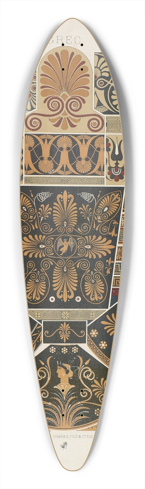 Auguste Racinet - Grec 39.3 inch art pintail longboard deck
