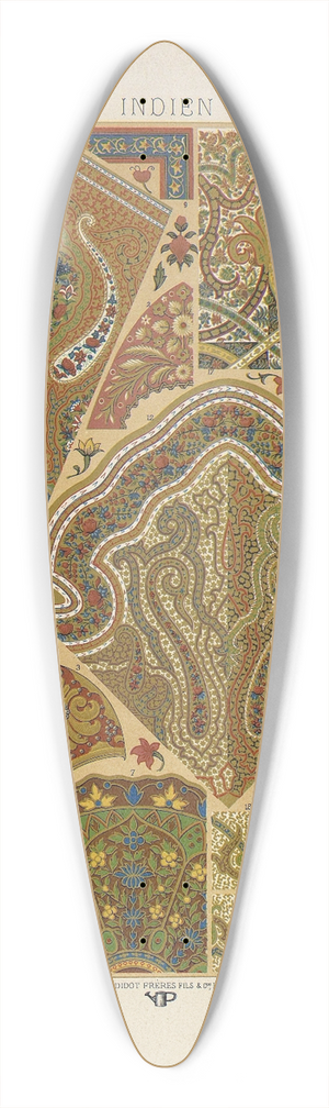 Auguste Racinet - Indien 4 39.3 inch art pintail longboard deck