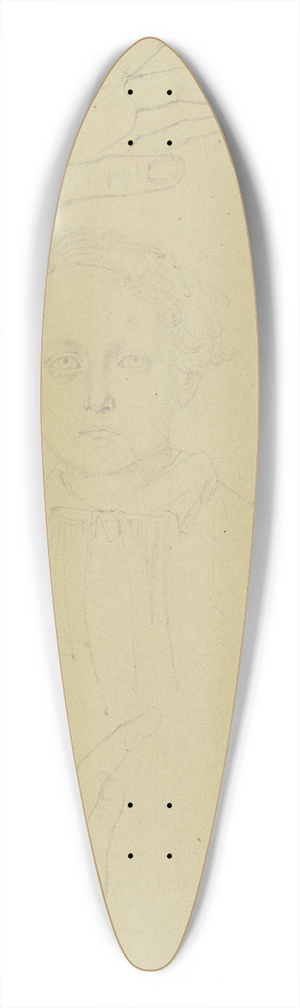 August Lucas - Bildnis Louis Frank und Handstudien 39.3 inch art pintail longboard deck