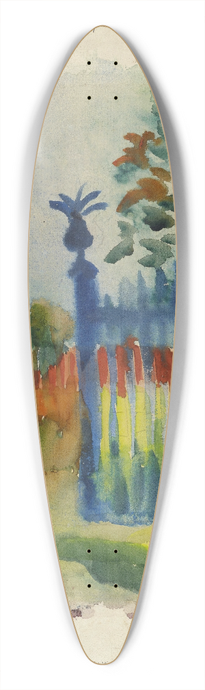 August Macke - Garden gate 39.3 inch art pintail longboard deck