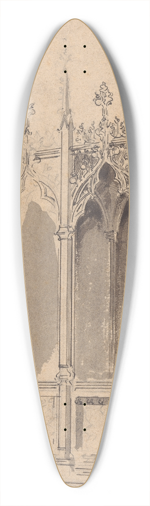 Augustus Pugin - Design for a Gothic Screen 39.3 inch art pintail longboard deck