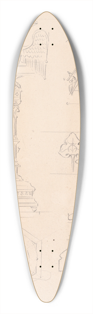 Augustus Pugin - Sketches, Volume three 39.3 inch art pintail longboard deck