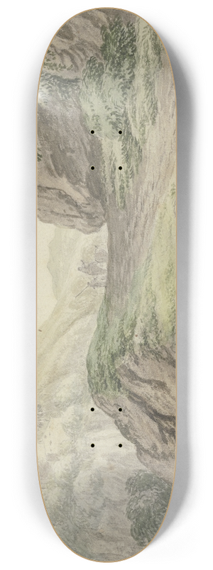 Jan Vermeer van Haarlem the Elder - Gebirgspfad mit Staffage 8.25 inch art skate deck