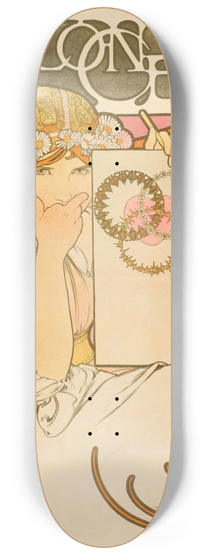 Alphonse Mucha - Salon des Cent  June 8.25 inch art skate deck