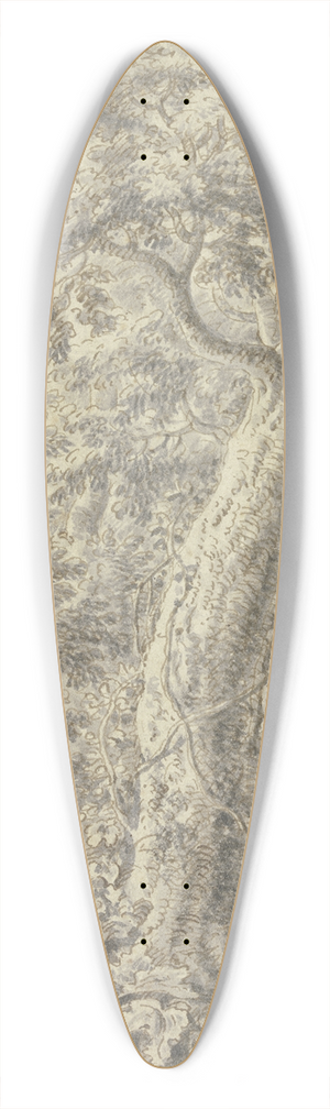 Balthasar Anton Dunker - Dichter Buchenwald mit Schlingpflanzen 39.3 inch art pintail longboard deck