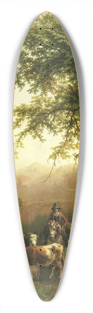 Barend Cornelis Koekkoek - Italian Landscape 39.3 inch art pintail longboard deck
