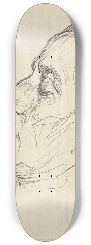 Jan Veth - Mansportret met gesloten ogen, profiel naar links 8.25 inch art skate deck