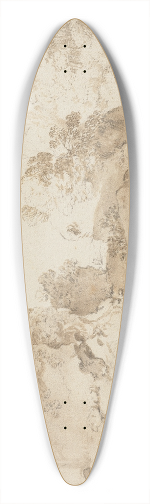 Bartholomeus Breenbergh - Landscape near Bracciano 39.3 inch art pintail longboard deck