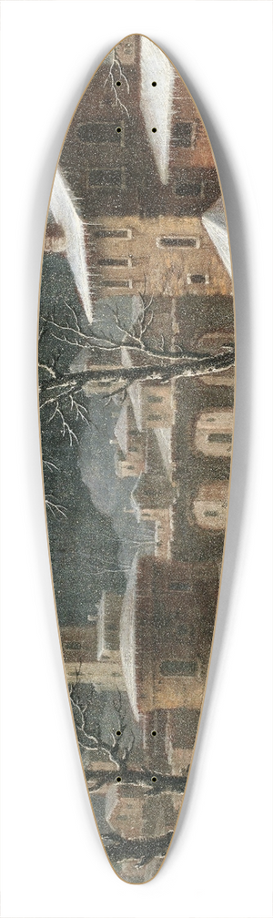 Bartolomeo Pedone - Landscape under snow 39.3 inch art pintail longboard deck