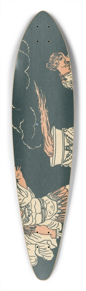 Bartolomeo Pinelli - Aeneas and Helen 39.3 inch art pintail longboard deck