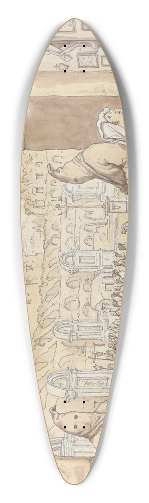 Bartolomeo Pinelli - La Compagnia dei sacconi al Colosseo (Penitents Praying at Altars in the Colosseum) 39.3 inch art pintail longboard deck