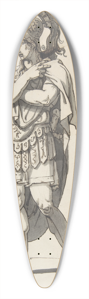 Bartolomeo Pinelli - Standing Warrior 39.3 inch art pintail longboard deck