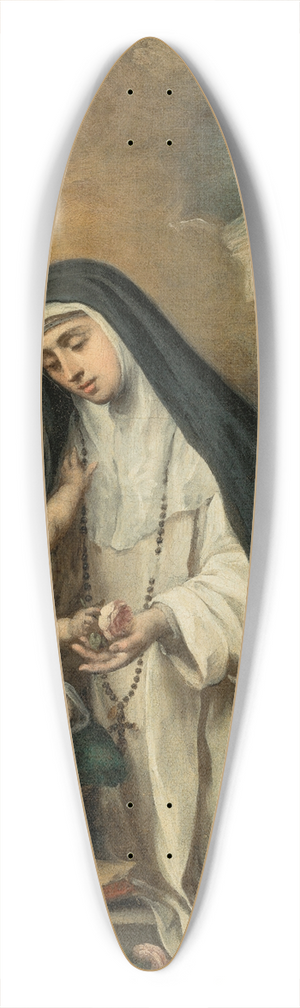 Bartolom Estebn Murillo - Santa Rosa of Lima 39.3 inch art pintail longboard deck