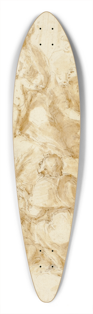 Bartolom Estebn Murillo - Virgin Mary with the Christ Child in the Clouds 39.3 inch art pintail longboard deck