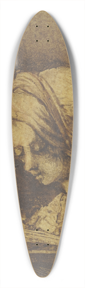 Benjamin Calau - Brustbild eines lesenden Mdchens mit Haube 39.3 inch art pintail longboard deck