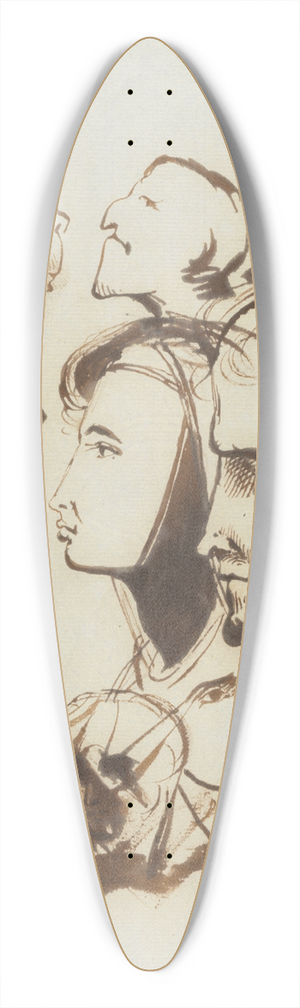 Benjamin Robert Haydon - Study of Faces 39.3 inch art pintail longboard deck