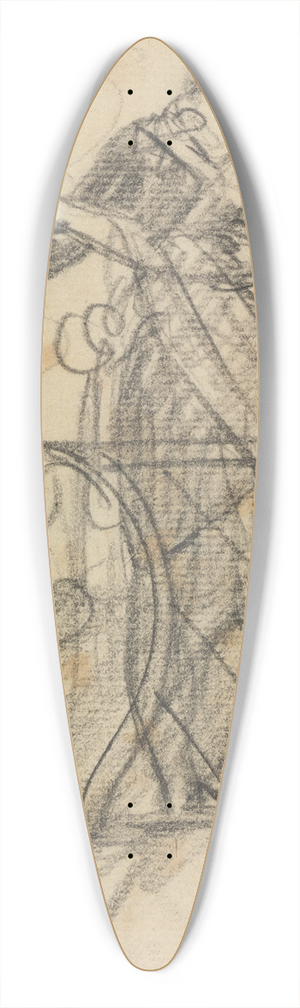 Benjamin Robert Haydon - Study of Two Figures on a Balcony 39.3 inch art pintail longboard deck