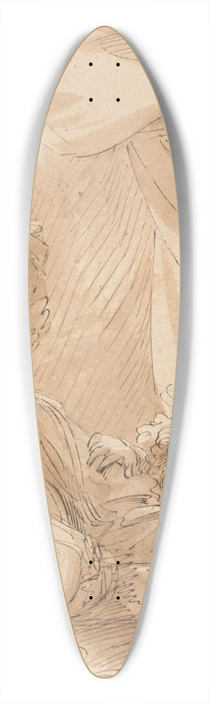 Benjamin West - A Mother and Two Children 39.3 inch art pintail longboard deck