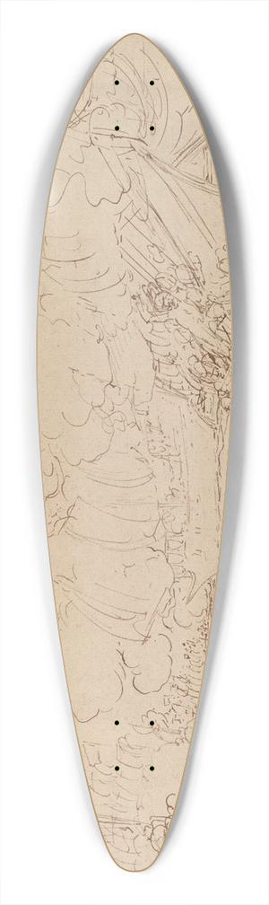 Benjamin West - Study for The Battle of La Hogue (recto) 39.3 inch art pintail longboard deck